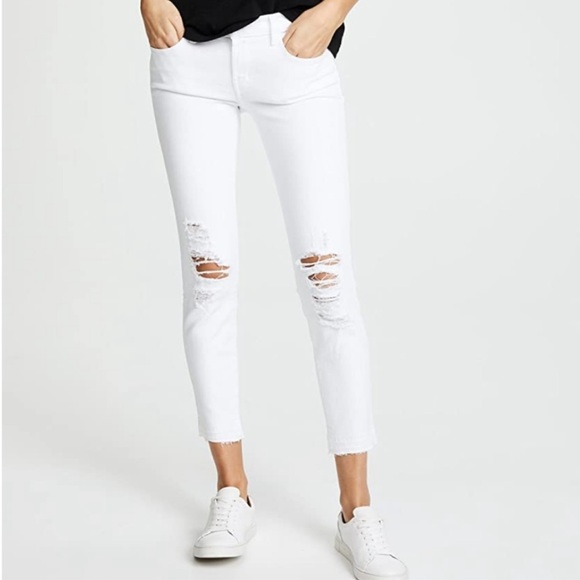 J Brand Denim - J Brand Demented White Skinny Cropped Jeans